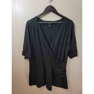 Lane Bryant Faux Wrap Around Cinched Sleeves Top size 18/20